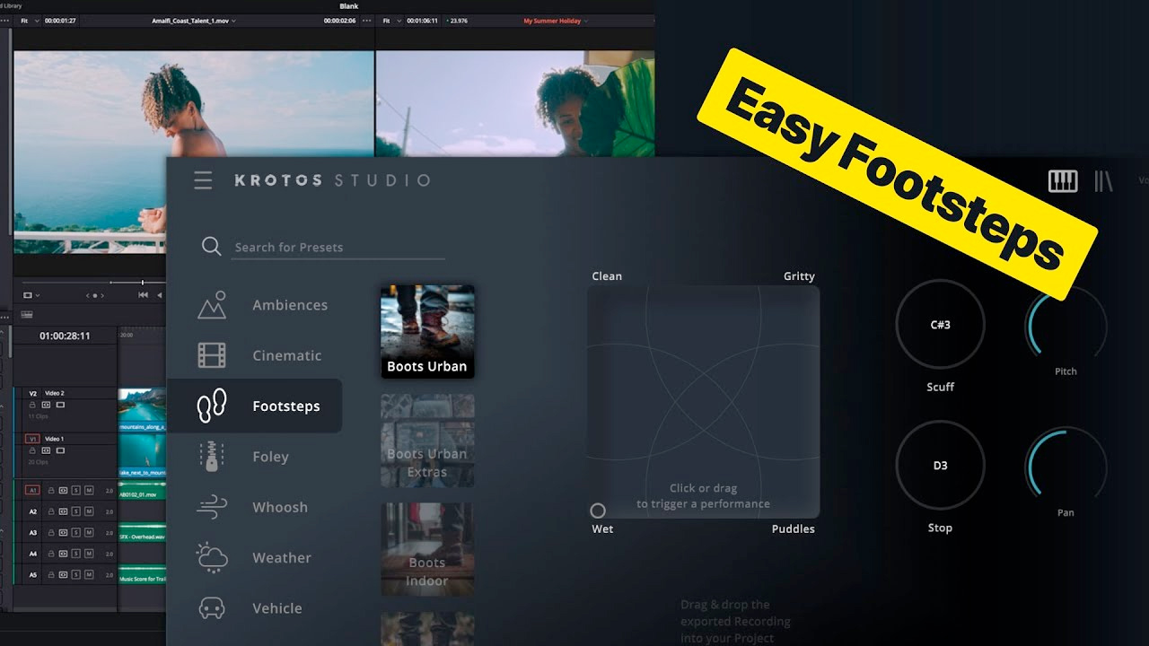 krotos studio davinci resolve footsteps tutorial
