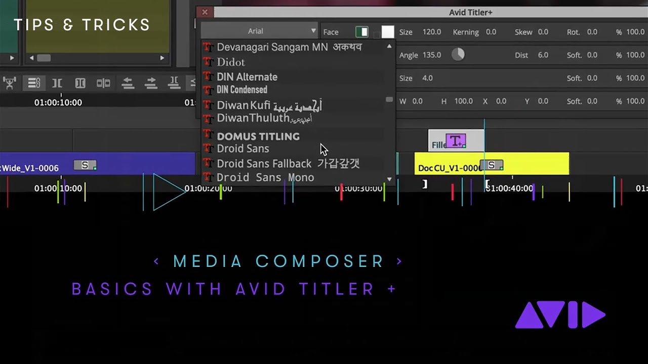 Basics with the Avid Titler + in Media Composer